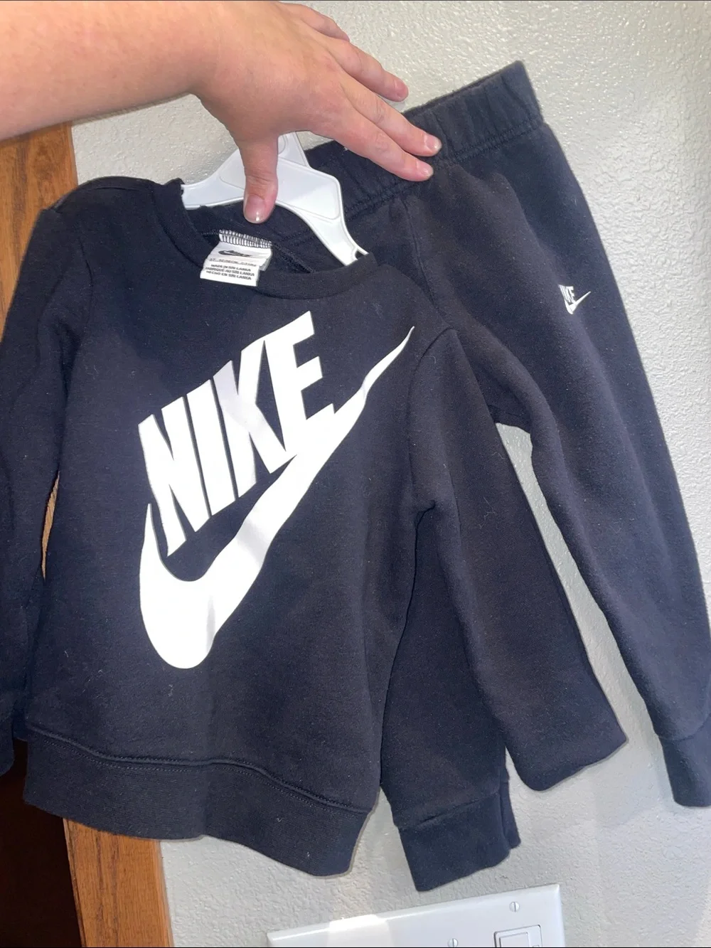 Nike Black Sweatshirt & Joggers Set with White Logo